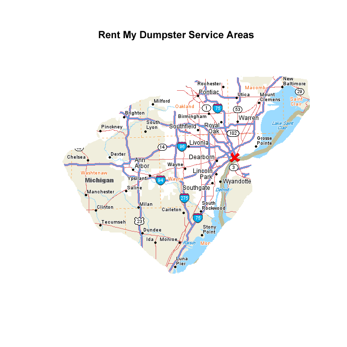 Rent-My-Dumpster-Michigan-Map
